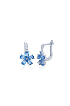 گوشواره نقره فیروزه ای زنانه 925 عیار Silveranka - کد 378758644