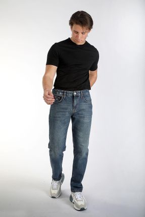 شلوار جین آبی مردانه پنبه (نخی) کد 820271706