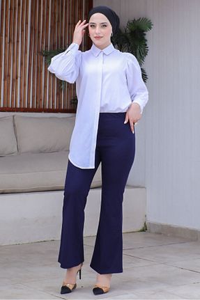 شلوار حجاب سرمه ای زنانه پنبه پلی استر Bestenur - کد 824686097