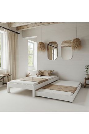 چارچوب تخت سفید چوب RENAZZO - کد 761768278