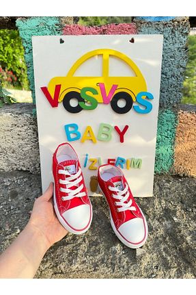 کفش اسنیکر قرمز بچه گانه بند دار VOSVOSBABYSTORE - کد 141181469