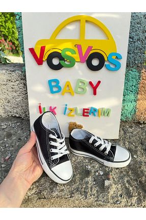 کفش اسنیکر مشکی بچه گانه بند دار VOSVOSBABY - کد 680315722
