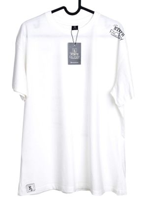 تی شرت سفید مردانه اورسایز یقه گرد پنبه (نخی) تکی کد 99492512