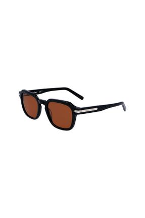 عینک آفتابی مشکی مردانه 52 UV400 آستات مات هندسی کد 796635522