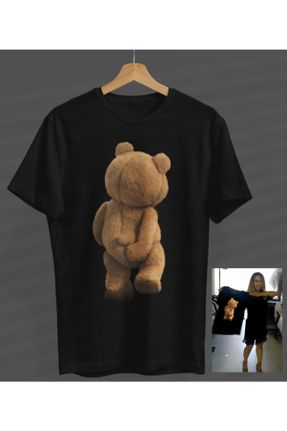 تی شرت مشکی زنانه رگولار یقه گرد پنبه (نخی) کد 44456174