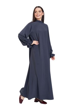 لباس حجاب طوسی زنانه اورسایز Fezzal - کد 838552561