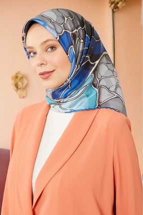 روسری آبی پلی استر Levidor - کد 838477228