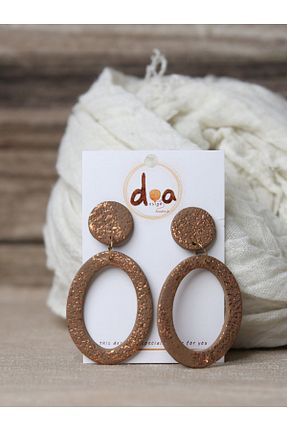 گوشواره جواهر قهوه ای لزران Doa Design - کد 835674318