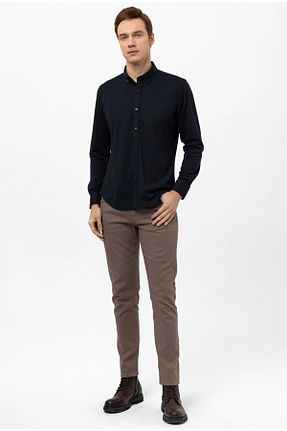 پیراهن سرمه ای مردانه اسلیم فیت SÜVARİ - کد 826564933