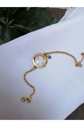 دستبند استیل طلائی زنانه فولاد ( استیل ) کد 794455314