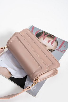 کیف دوشی صورتی زنانه چرم مصنوعی ESTUTE - کد 838541284