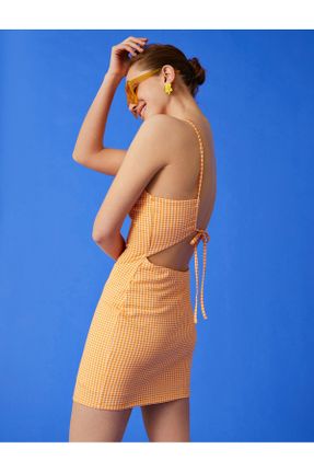 لباس نارنجی زنانه بافتنی رگولار بند دار کد 274950870