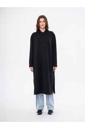 تونیک حجاب مشکی زنانه پنبه ای Fezzal - کد 838733545