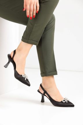 کفش مجلسی مشکی زنانه پارچه نساجی پاشنه نازک پاشنه متوسط ( 5 - 9 cm ) کد 748891238