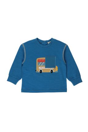 تی شرت آبی بچه گانه رگولار یقه گرد تکی کد 780522288