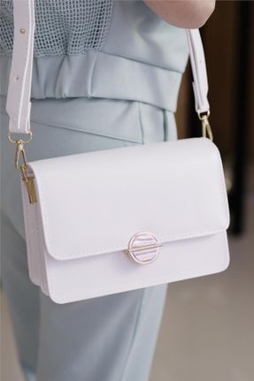 کیف دوشی سفید زنانه چرم مصنوعی کد 820071242