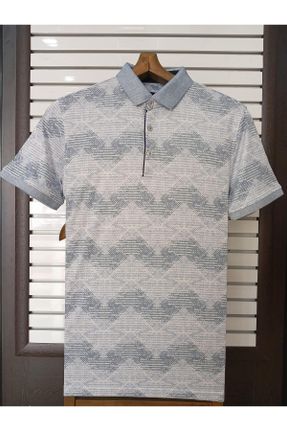 تی شرت آبی مردانه رگولار یقه پولو پنبه - پلی استر کد 825675767