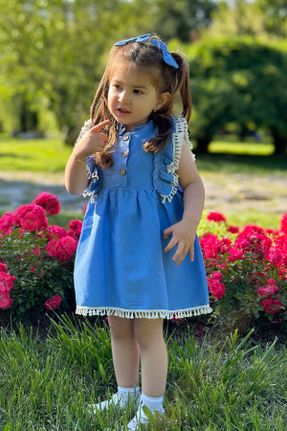 لباس آبی بچه گانه بافتنی پنبه (نخی) راحت آستین-کوتاه کد 831516141