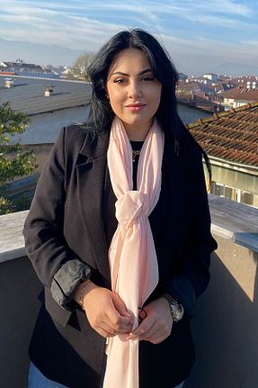 شال صورتی زنانه پنبه ای Takıştır - کد 171397852