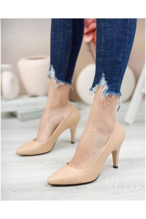 کفش پاشنه بلند کلاسیک بژ زنانه چرم مصنوعی پاشنه نازک پاشنه متوسط ( 5 - 9 cm ) کد 235559988
