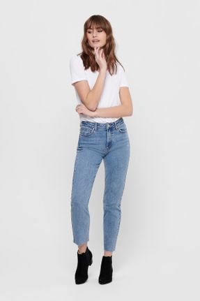 شلوار جین آبی زنانه فاق بلند کد 349978298