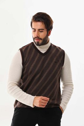سوئیتر قهوه ای مردانه اکریلیک Pelikan - کد 796084162