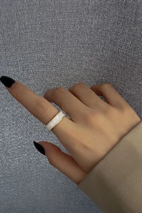 انگشتر جواهر سفید زنانه روکش طلا کد 807467107