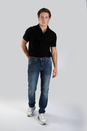 شلوار جین آبی مردانه پنبه (نخی) استاندارد کد 825488172