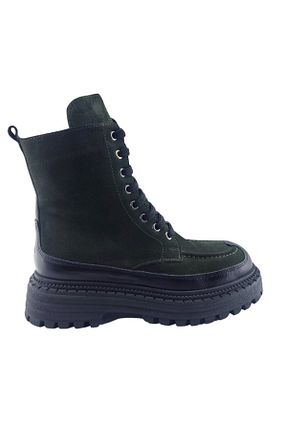 بوت سبز زنانه چرم طبیعی پاشنه ضخیم پاشنه متوسط ( 5 - 9 cm ) Gore-Tex کد 800010066