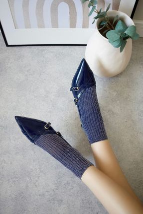 کفش پاشنه بلند کلاسیک سرمه ای زنانه چرم لاکی پاشنه کوتاه ( 4 - 1 cm ) پاشنه نازک کد 810681183