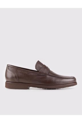 کفش کژوال قهوه ای مردانه چرم طبیعی پاشنه کوتاه ( 4 - 1 cm ) پاشنه ساده کد 312152108