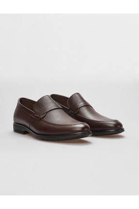 کفش کلاسیک قهوه ای مردانه چرم طبیعی پاشنه کوتاه ( 4 - 1 cm ) کد 796349031