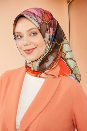 روسری قهوه ای پلی استر Levidor - کد 838467496