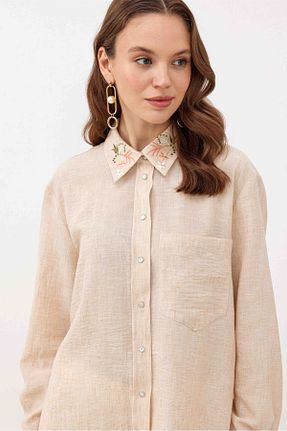 تونیک بژ زنانه بافتنی Nur Kalay Collection - کد 838553078