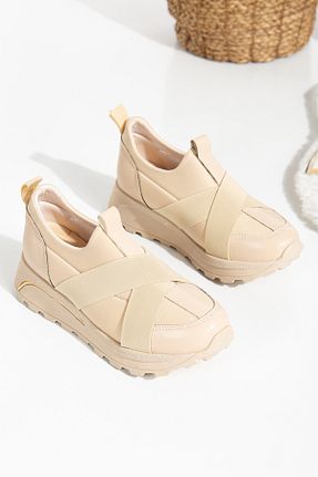 کفش اسنیکر بژ زنانه پارچه ای Mc vay Shoes - کد 838542016