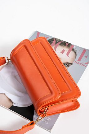 کیف دوشی نارنجی زنانه چرم مصنوعی ESTUTE - کد 838531966