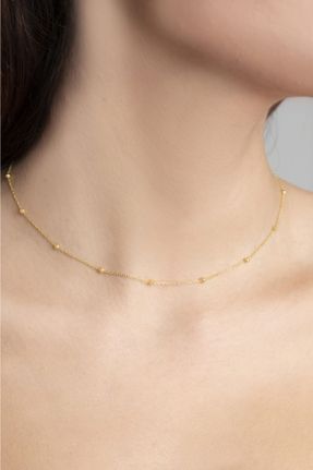 گردنبند نقره طلائی زنانه کد 31809619