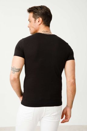 تی شرت مشکی مردانه رگولار پنبه - پلی استر یقه گرد کد 299605748