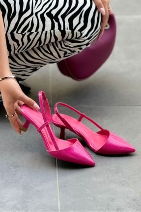 کفش پاشنه بلند کلاسیک صورتی زنانه چرم لاکی پاشنه نازک پاشنه متوسط ( 5 - 9 cm ) کد 838690688