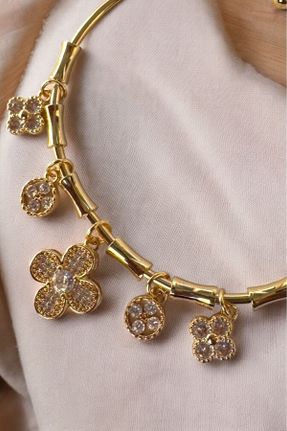دستبند استیل طلائی زنانه فولاد ( استیل ) کد 822184572