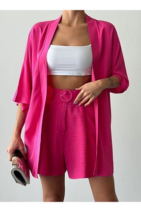 کیمونو و کافتان صورتی زنانه ویسکون Oyer Moda - کد 833516667