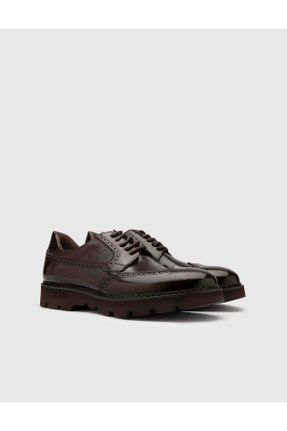 کفش کژوال قهوه ای مردانه چرم طبیعی پاشنه کوتاه ( 4 - 1 cm ) پاشنه ساده کد 761184751