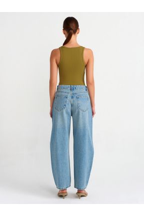شلوار جین آبی زنانه فاق بلند بلند کد 826271155