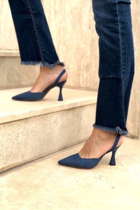 کفش پاشنه بلند کلاسیک آبی زنانه چرم مصنوعی پاشنه نازک پاشنه متوسط ( 5 - 9 cm ) کد 820478111