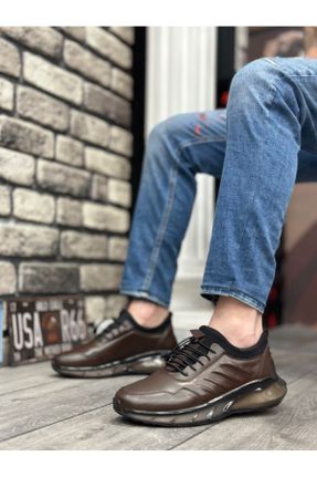 کفش کلاسیک قهوه ای مردانه چرم طبیعی پاشنه متوسط ( 5 - 9 cm ) پاشنه ضخیم کد 823793048
