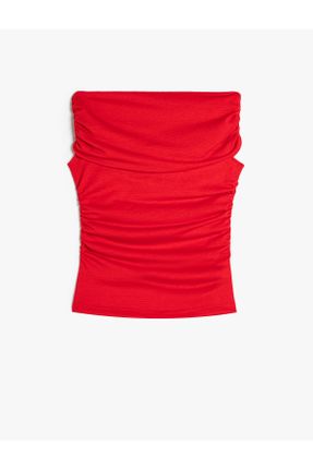 تی شرت قرمز زنانه اسلیم فیت یقه قایقی کد 835995784