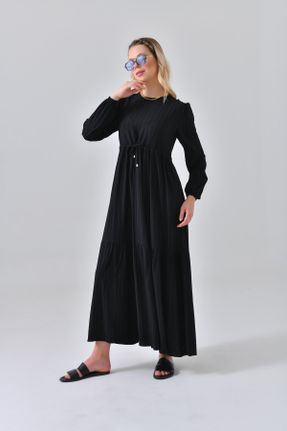 لباس مشکی زنانه بافتنی مخلوط پلی استر رگولار آستین-بلند کد 742433467
