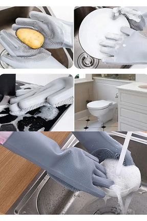 دستکش نظافت طوسی Chehra Design - کد 745871930