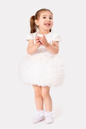 لباس سفید بچه گانه بافتنی پنبه (نخی) راحت آستین-کوتاه کد 817455507