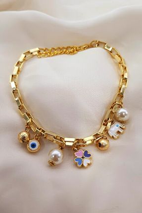 خلخال جواهری طلائی زنانه پوشش لاکی کد 308897011